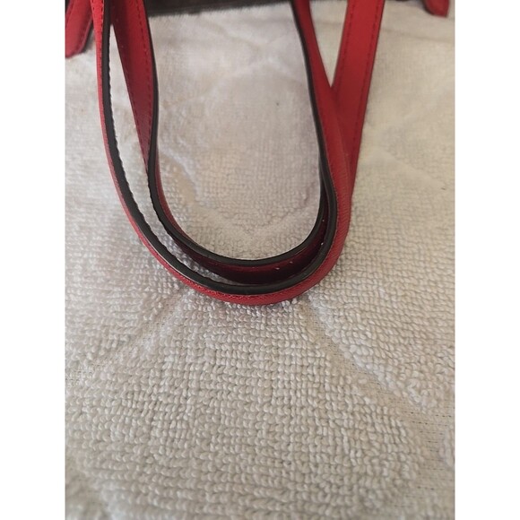 Michael Kors MK Jet Set Signature Brown Magenta Straps Purse Handbag Tote Bag - Picture 8 of 10